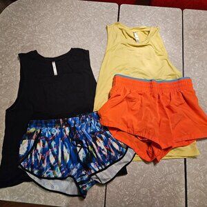 Fabletics XS bundle! Two tanks (muscle/open-back) and two shorts!